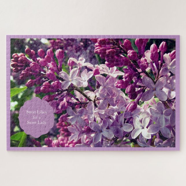 Quebra-cabeça Lilacs adoráveis para uma doce senhora (Horizontal)