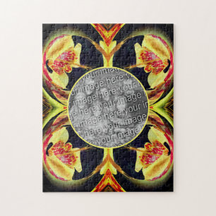 Quebra-cabeça Lily Floral Abstrato Frame Crie sua própria foto