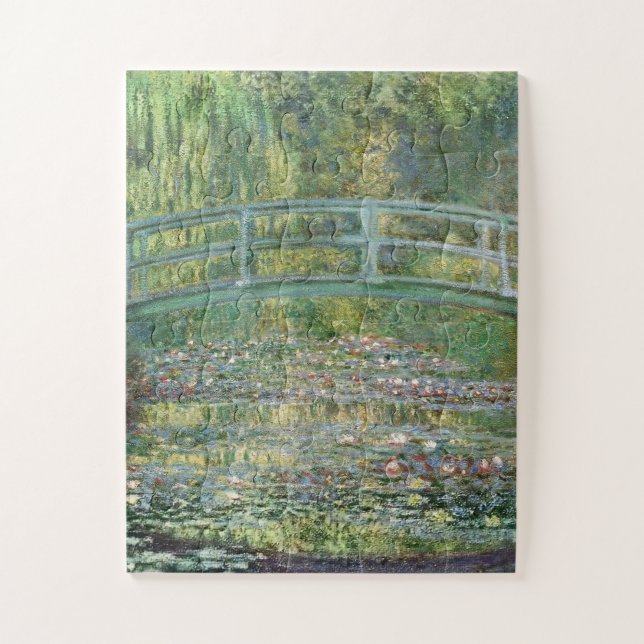 Quebra-cabeça Lily Pond Água | Vintage - Pintura Francesa (Vertical)