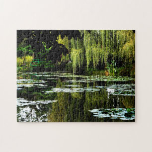 Quebra-cabeça Lily Pond de Monet com Willows, Giverny, França