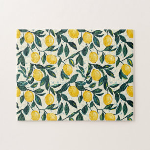 Quebra-cabeça Limão Amarelo-Brilhante Mediterrâneo Padrão