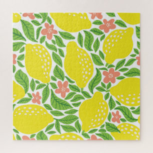 Quebra-cabeça Limão Citrus Summer Vintage Patterno