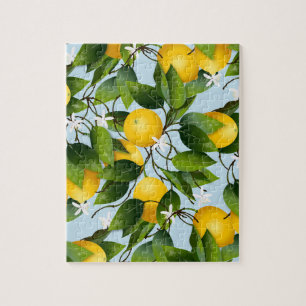 Quebra-cabeça Limões Citrus Fruta Floral Garden