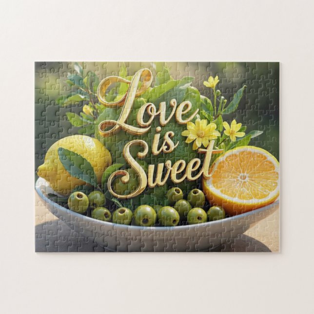 Quebra-cabeça Limões ensolarados de Verão, azeitonas, fatias de  (Horizontal)