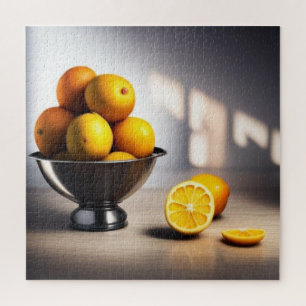 Quebra-cabeça Limões simples em Bowl. Bright Kitchen. Citrino