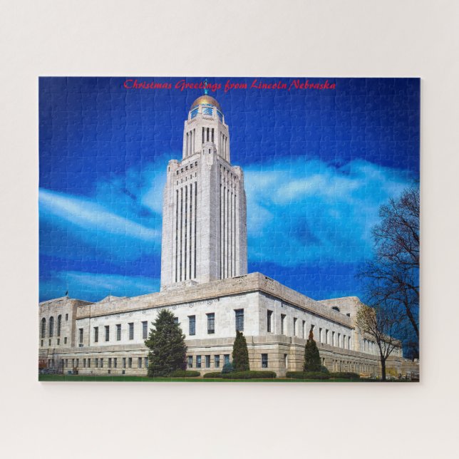 Quebra-cabeça Lincoln Nebraska.Cumprimentos de Natal (Horizontal)