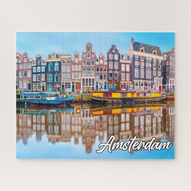 Quebra-cabeça Linda Amsterdã, Países Baixos (Horizontal)