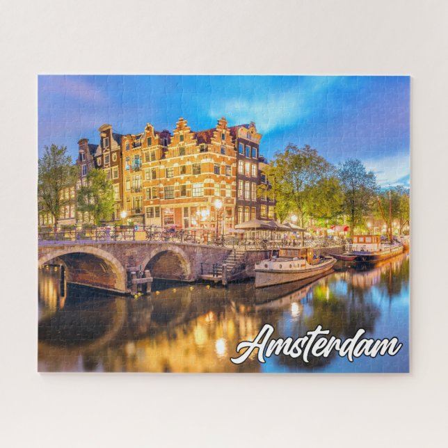 Quebra-cabeça Linda Amsterdã, Países Baixos (Horizontal)