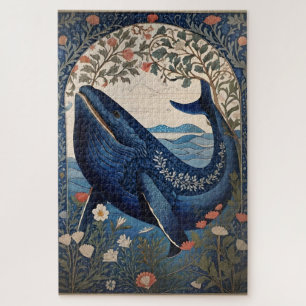 Quebra-cabeça Linda Baleia Azul William Morris Inspirou