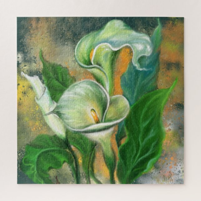 Quebra-cabeça Linda Calla Lily Flower - Arte de Desenho Migrada (Vertical)