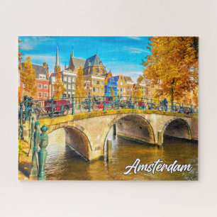 Quebra-cabeça Linda Cidade De Amsterdã, Holanda