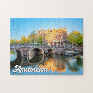 Quebra-cabeça Linda Cidade De Amsterdã, Holanda
