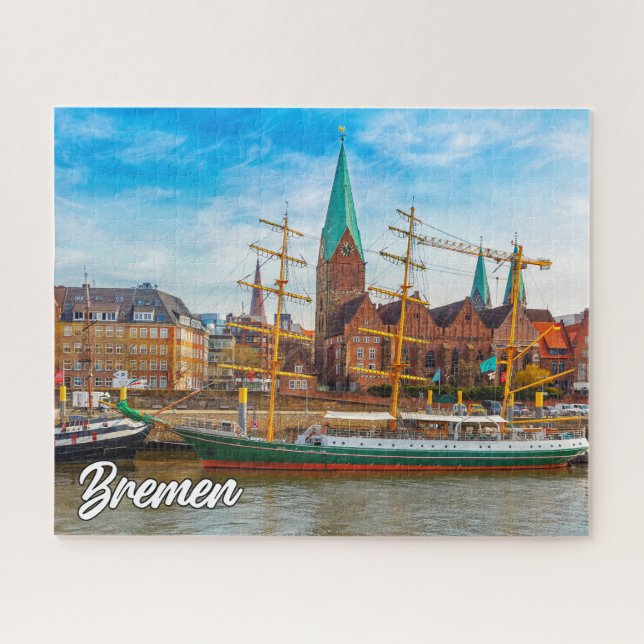 Quebra-cabeça Linda Cidade De Bremen, Alemanha (Horizontal)