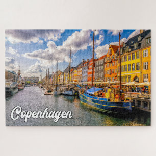 Quebra-cabeça Linda Cidade De Copenhagen, Dinamarca