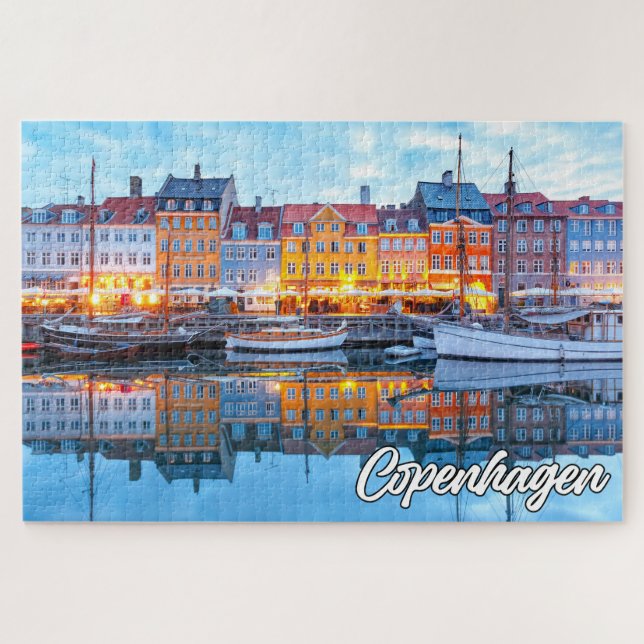 Quebra-cabeça Linda Cidade De Copenhagen, Dinamarca (Horizontal)