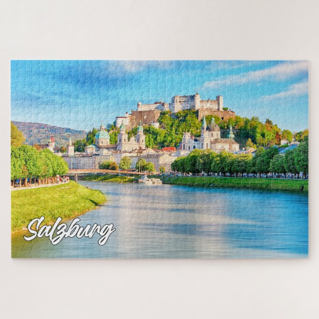 Quebra-cabeça Linda Cidade De Salzburgo, Áustria (Horizontal)