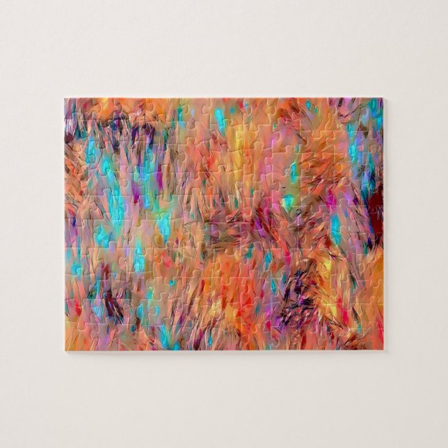 Quebra-cabeça Linda Elegante Jewel Tones Sem Olhos Padrão (Horizontal)