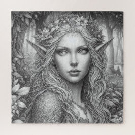 Quebra-cabeça Linda esboço da mulher elven