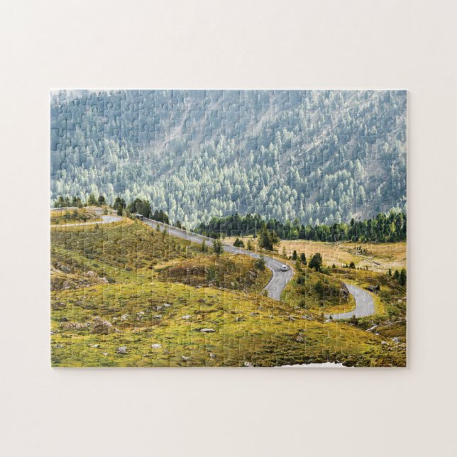 Quebra-cabeça Linda estrada de curva, paisagem austríaca (Horizontal)