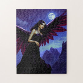 Quebra-cabeça Linda Fada na Montanha com Lua