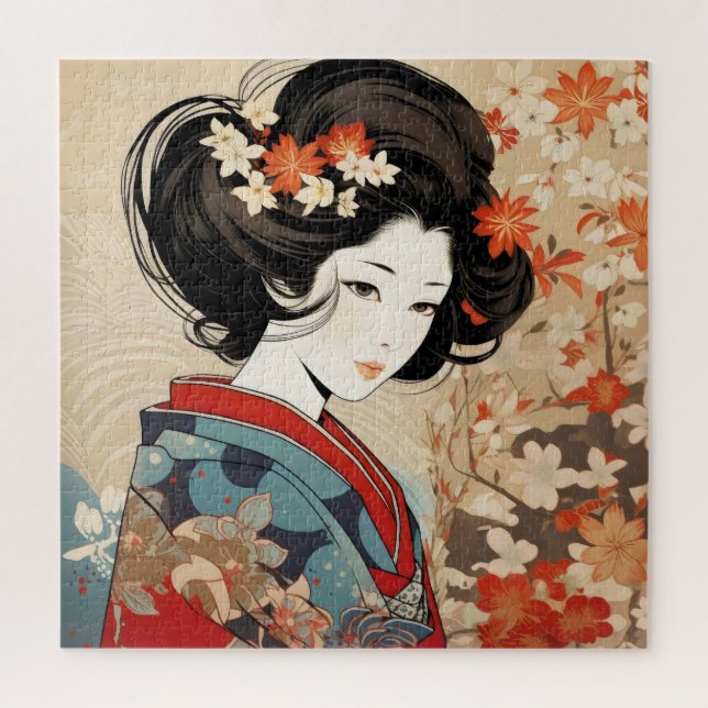 Quebra-cabeça Linda geisha - Cultura japonesa (Vertical)