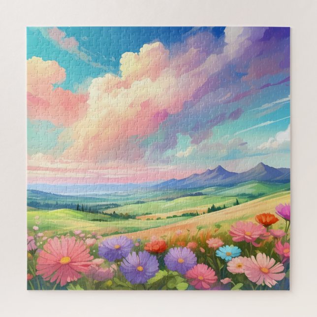 Quebra-cabeça Linda ilustração da paisagem natural (Vertical)