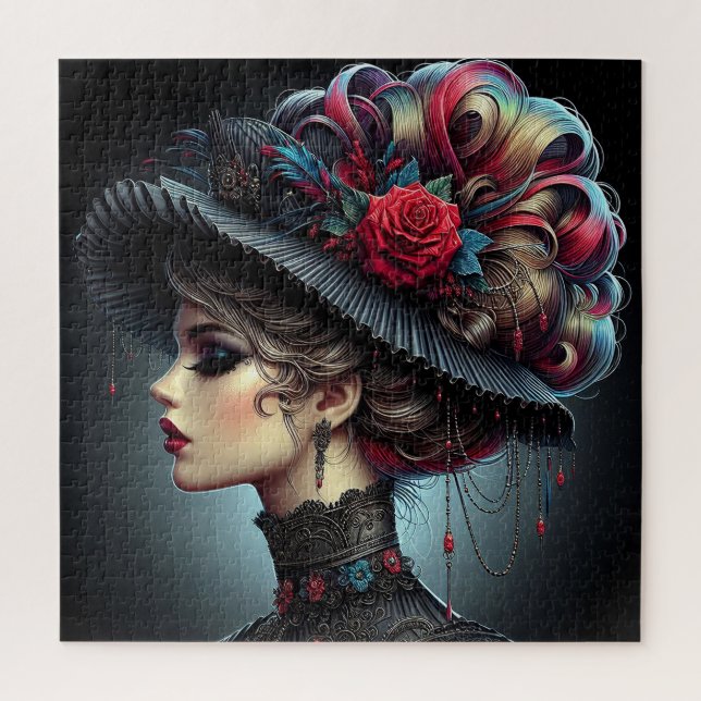 Quebra-cabeça Linda mulher elegante (Vertical)