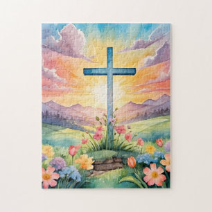 Quebra-cabeça Linda Páscoa Watercolor Art