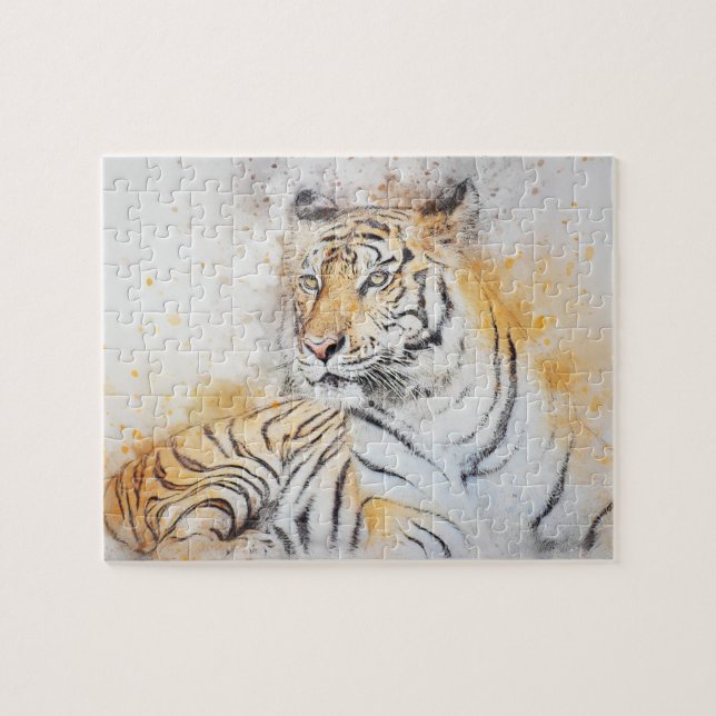 Quebra-cabeça Linda pintura Bengala Tiger (Horizontal)