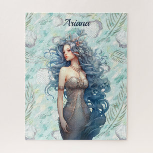 Quebra-cabeça Linda Sereia de Cabelo Azul