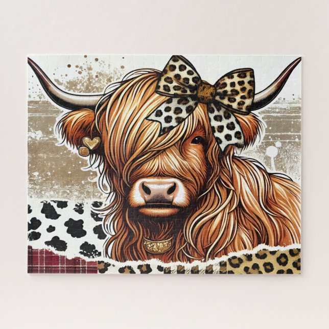 Quebra-cabeça Linda Vaca das Terras Altas (Horizontal)