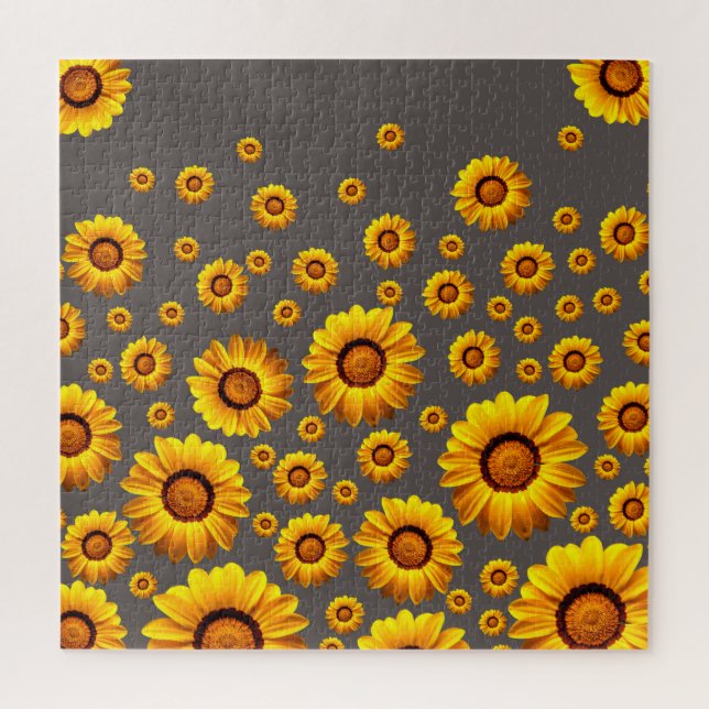 Quebra-cabeça Lindas flores amarelas nas cinzas (Vertical)