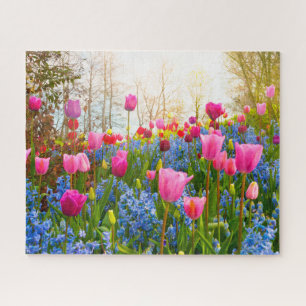 Quebra-cabeça Lindas Flores de primavera - Tulipas e Hyacinth