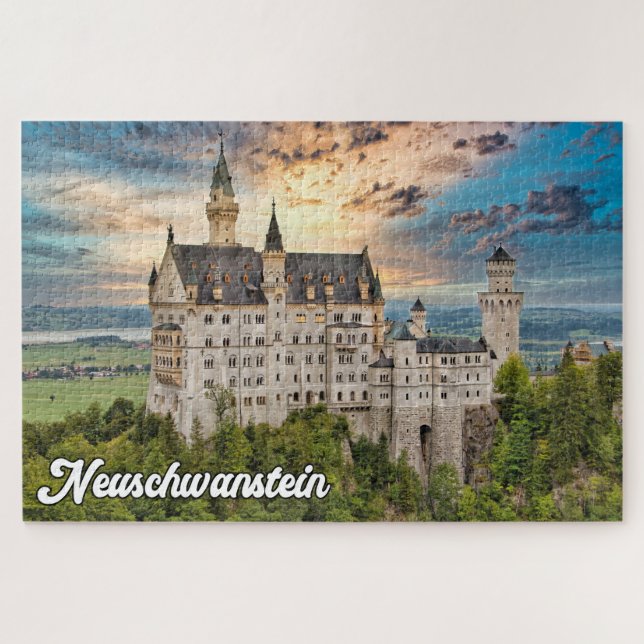 Quebra-cabeça Lindo Castelo Neuschwanstein, Alemanha (Horizontal)