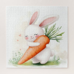 Quebra-cabeça Lindo Coelho de Açúcar de Primavera em Aquarela