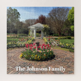 Quebra-cabeça Lindo Jardim com Gazebo Branco