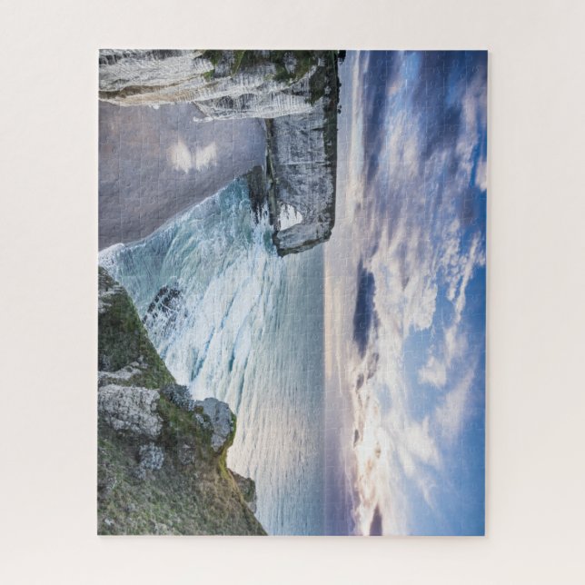 Quebra-cabeça Lindos Cliffs Etratat Normandy França (Vertical)