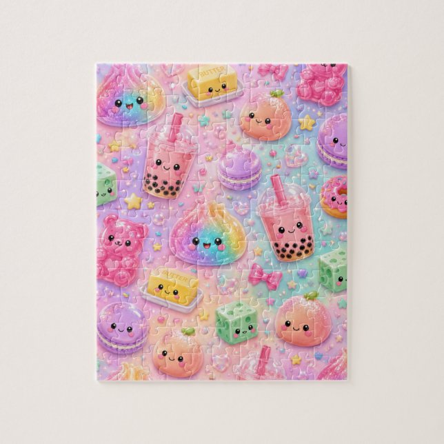 Quebra-cabeça Lindos Kawaii Arco-Íris Brilho Dumpling Squishies (Vertical)