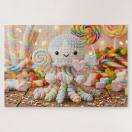 Quebra-cabeça Lindos Polvo de Crochê Estética Candy Land 