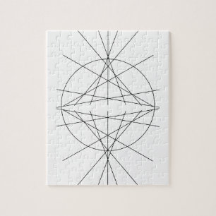 Quebra-cabeça Linha arte minimalista - geométrico preto e branc