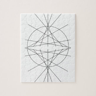 Quebra-cabeça Linha arte minimalista - geométrico preto e branco