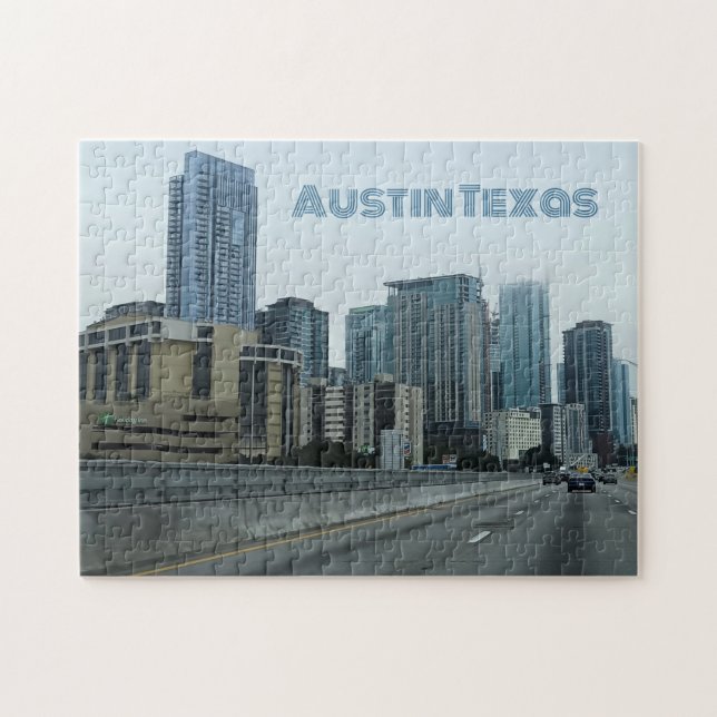 Quebra-cabeça Linha do centro de Austin Texas (Horizontal)