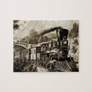 Quebra-cabeça Linha Ferroviária de Comboio a Vapor
