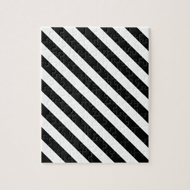 Quebra-cabeça Linha geométrica preto e branco teste padrão (Vertical)