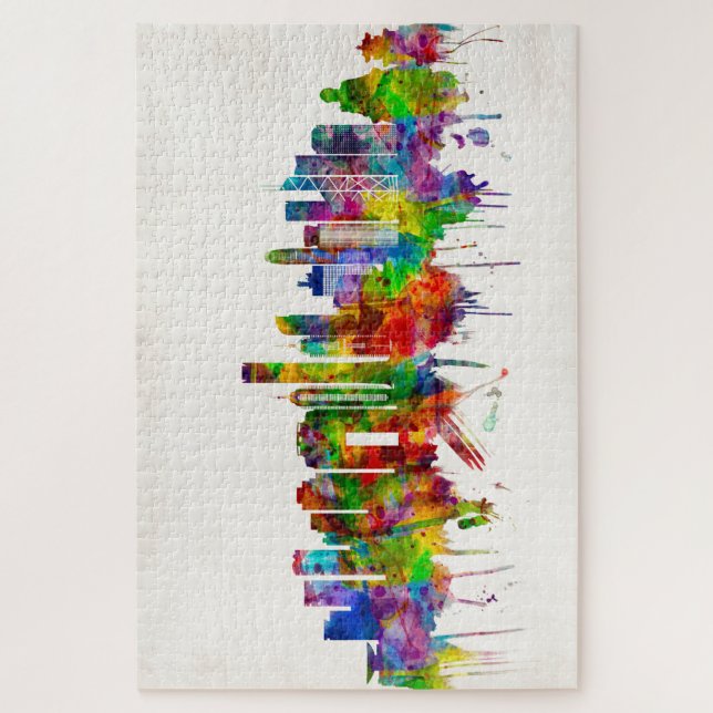 Quebra-cabeça Linha Skyline da China de Hong Kong (Vertical)