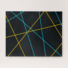 Quebra-cabeça Linhas amarelas, azuis, legal, de tendências, urba