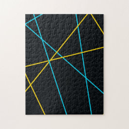 Quebra-cabeça Linhas amarelas, azuis, legal, de tendências, urba