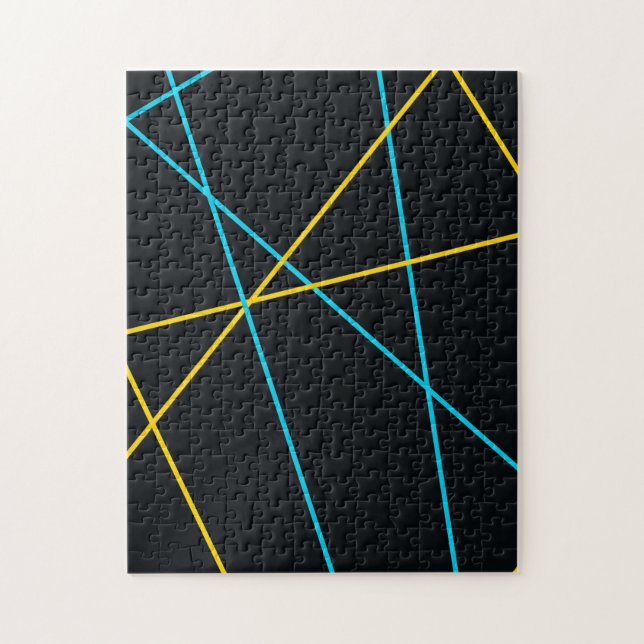 Quebra-cabeça Linhas amarelas, azuis, legal, de tendências, urba (Vertical)