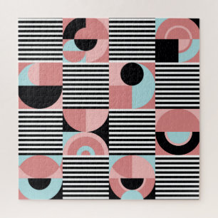 Quebra-cabeça Linhas Geométricas, Formas Coloridas Mosaico.