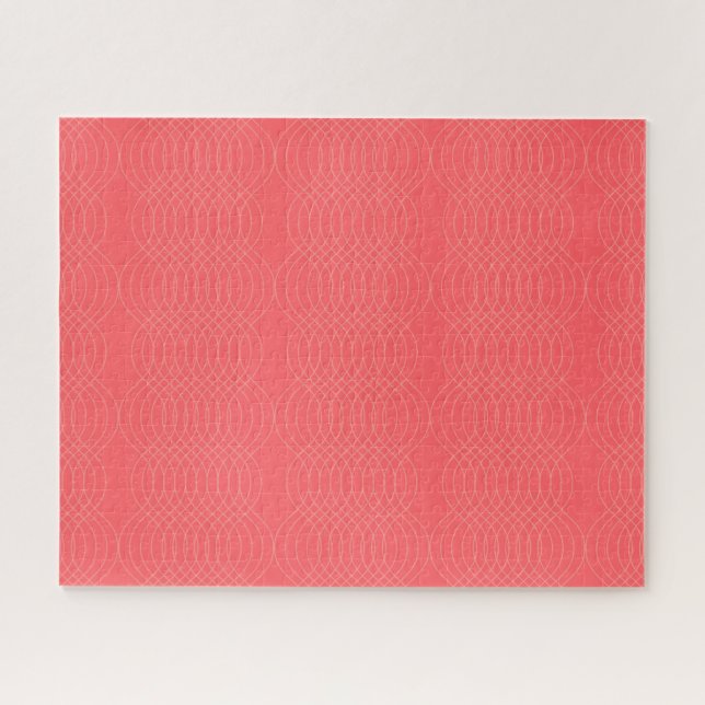 Quebra-cabeça Linhas onduladas elegantes, simples, vermelhas, mo (Horizontal)